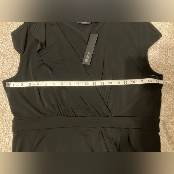 Apt 9 Faux-Wrap Sleeveless Black and green Dress Womens size Petit XL - Picture 13 of 14